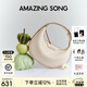Amazing Song乙頌女包[教師節禮物]半月包小號單肩斜挎包女小眾精致牛皮月牙包 奶昔白【升級拉鏈口袋設計】