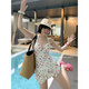 小野七天2025新款泳衣女夏日水果印花保守裙式分體泳衣小胸比基尼掛脖 水果印花 均碼 【90-110斤】