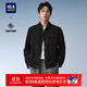 海瀾之家（HLA）夾克男25春夏POWER YOUNG翻領(lǐng)外套春秋季 黑色花紋38 XL 180/96A 推薦151~164斤