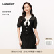 珂萊蒂爾2025夏季新款黑色優(yōu)雅領(lǐng)結裝飾短袖針織衫女時(shí)尚氣質(zhì)上衣 黑色 L