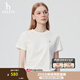 哈吉斯（HAZZYS）女裝 2025夏季新款女士多色圓領(lǐng)休閑短袖T恤女ASTSE0CBE51 米黃色OW M (160/84A 38)