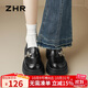 ZHR單鞋女學(xué)院風(fēng)花朵皮鞋厚底時(shí)尚樂(lè )福鞋粗跟百搭女鞋AH579P黑色37