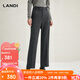 藍地（LANDI）格雷系深灰色女士西裝褲正裝修身直筒褲秋冬新品 第二批次 2XL