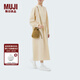 無(wú)印良品（MUJI） IDEE 男女通用 絎縫 小挎包 包包男包女包斜挎包 GAD69C4S 深米色 長(cháng)21.5*寬20cm