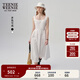 Teenie Weenie小熊白色連衣裙2025夏季新款優(yōu)雅氣質(zhì)黑色法式連身裙 白色 L