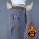 AEMAPE休閑褲男士牛仔秋冬季新款加絨加厚寬松直筒闊腿爸爸裝長(cháng)褲子男 JD3166灰色【加絨】 31 【145-160斤】