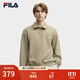 斐樂(lè )FILA半開(kāi)襟男女同款衛衣25秋季新款情侶華夫格寬松休閑翻領(lǐng)女上衣 淺鼠尾草綠-LG L 175/96A/L