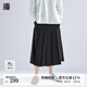 播高腰a字百褶裙女商場(chǎng)同款梨型身材顯瘦時(shí)髦半身裙BDR1BD0209 K40玄黑 L