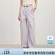 范思藍(lán)恩美式復(fù)古炸街束腳工裝褲女2025夏新款撞色寬松休閑褲2443 淺紫色 L
