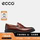 愛(ài)步（ECCO）樂(lè )福鞋男 舒適皮鞋商務(wù)鞋英倫一腳蹬皮鞋 都市倫敦525654 HL 深棕紅52565401053 40