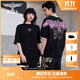 BOY LONDON【白羽入夜】春夏情侶款潮牌朋克時(shí)尚紫外線(xiàn)光變短袖T恤N01914 黑印粉 （玫紅色光變印花） L