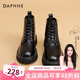 達(dá)芙妮馬丁靴女2025秋冬新品英倫風(fēng)加絨短靴女靴子女鞋厚底增高復(fù)古女鞋 黑色主圖款【單里】 37