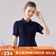 經(jīng)典故事（JANE STORY）寬松氣質(zhì)雪紡衫夏季2025新款高端白色雪紡襯衫收腰短袖襯衣女上衣 M05深藍色 L