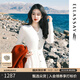 歌力思（ELLASSAY）【博主同款】秋季新款100%綿羊毛東方簡奢風(fēng)針織連衣裙女B-M029 純凈白 M