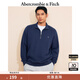 ABERCROMBIE & FITCH男裝25春季經(jīng)典小麋鹿毛圈布美式復古半拉鏈長(cháng)袖衛衣KI122-5252 海軍藍 XL (180/116A)