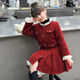 錦天豪客女童紅色小香風(fēng)秋冬加厚長(cháng)袖連衣裙2025新款洋氣新款加厚公主圣誕 紅色加厚小香風(fēng)兩件套-喜慶款 假兩件 100