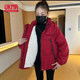 UKMR連帽秋冬新款2025休閑加厚棉服外套時(shí)尚加絨保暖韓版 安哥拉紅(加絨加厚) M (90-115)