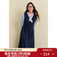 獨束大碼減齡MIU系假兩件連衣裙女2024冬新款磨毛斜紋中長(cháng)款裙子 霧黑藍 2XL (尺碼：4)