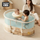 雅親（YAQIN）嬰兒游泳桶大人折疊收納泡澡桶兒童家用成人大號浴缸游泳池洗澡桶 超大號100cm-成人可用【免安裝】