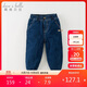 戴維貝拉【商場(chǎng)同款】?jì)和澴忧锒型蓍e牛仔棉褲夾棉加厚
