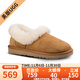 UGG美版女士NITA秋冬舒適茸茸毛休閑樂(lè )福鞋時(shí)尚懶人毛毛鞋1119002 CHE-栗色 38