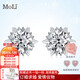 MoLi18K金人造培育鉆石耳飾浪漫雪花超閃鉑金耳釘單只1克拉送女友禮物 單只雪花18k金培育鉆D色VVS//GRC證書(shū) 1克拉