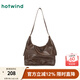 熱風(fēng)（Hotwind）秋季新款女士擦色做舊復古棕色單肩包大容量休閑女包包 131黑棕 F
