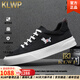 KLWP香港輕奢國際2025秋季新款時尚刺繡帆布鞋男韓版百搭透氣輕便休閑 黑色[內(nèi)增高] 40 (250mm)