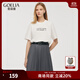 歌莉婭男女同款純棉t恤夏時(shí)尚休閑百搭短袖寬松上衣半袖1C3J0B01B 05W米白 S