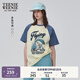 Teenie Weenie小熊女裝T恤2025年夏季新款復古潮流美式插肩袖短袖 淺黃色 XS