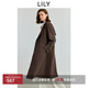 LILY2025秋新款復(fù)古廓形翻領(lǐng)腰帶收腰氣質(zhì)通勤休閑長(zhǎng)款風(fēng)衣外套女 711深咖啡 M