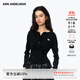ANN ANDELMAN【田曦薇同款】修身長(cháng)袖T恤設計感堆褶針織不規則開(kāi)衫 黑色 XS