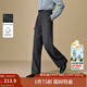 茵曼（INMAN）2025秋冬女裝新款休閑高腰磨毛闊腿褲百搭顯瘦寬松呢子長(cháng)褲  深灰色 29