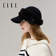 ELLE100%羊毛針織護耳鴨舌帽女秋冬季戶(hù)外保暖兩用可拆卸耳罩帽子