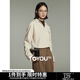 初語(yǔ)拼接假兩件燈芯絨襯衫女士長(cháng)袖2024冬季新款加厚磨毛襯衣上衣 米杏 M