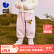迷你巴拉男女童冬新款褲子柔軟百搭型保暖長褲【雙面絨】 夢幻粉60346 90