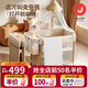 優(yōu)樂(lè )博（ULOP）多功能嬰兒床拼接床可折疊可移動(dòng)便攜寶寶床帶全罩式嬰兒床蚊帳 拼接床嬰兒床多功能寶寶床-嬰兒用品滿(mǎn)月禮物實(shí)用 嬰兒床墊+全罩式宮廷蚊帳+置物架+萬(wàn)向輪