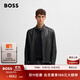 BOSS博斯【羊皮革】男士紋理羊皮革常規皮衣夾克 001-黑色 L (50)