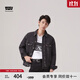 Levi's李維斯情侶同款美式寬松時(shí)尚休閑街頭情侶牛仔棉服夾克外套 黑色 L
