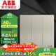 ABB 開(kāi)關(guān)插座面板 軒致系列香檳銀 86型錯位斜五孔電源插座 三開(kāi)雙控 曲面