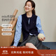 茵曼假兩件麻花毛衣2025秋女裝新款學(xué)院風(fēng)圓領(lǐng)針織衫 寶藍色 M
