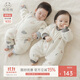 乖奇熊【真有機】嬰幼兒連體衣秋冬季夾棉衣保暖寶寶加厚哈衣爬服冬裝