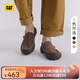CAT卡特休閑皮鞋男鞋25新品一腳蹬薄皮輕量涼爽舒適通勤船鞋 棕色 42