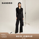 SANDRO經(jīng)典款女裝法式簡(jiǎn)約休閑修身打底黑色針織上衣SFPCA00118 黑色 1