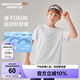 Skechers斯凱奇兒童運動(dòng)褲新款夏季舒適速干男女童短袖短褲P225K005 上裝/亮白色/0019 120