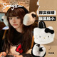 桑咻凱蒂kitty貓耳罩三麗鷗立體大頭可愛(ài)保暖防寒學(xué)生毛絨騎行耳包套 凱蒂貓黑