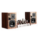 柏林之聲家用hifi發(fā)燒級5寸2分頻小書(shū)架桌面音箱膽機組合音響套裝 褐色 EL34發(fā)燒版(內置藍牙)+L5音響