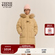 Teenie Weenie小熊女裝時(shí)尚冬季簡(jiǎn)約風(fēng)學(xué)院風(fēng)大毛領(lǐng)羽絨服外套長(cháng)款 卡其色 S (160)