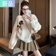 妃奧絨卡通小馬套頭毛衣女秋冬新款加厚慵懶風(fēng)復(fù)古軟糯寬松針織衫上衣 米杏色 M