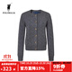 POLOWALK商場(chǎng)同款 女士羊毛衫秋冬圓領(lǐng)開(kāi)衫經(jīng)典絞花時(shí)尚百搭毛衣線(xiàn)衣 灰色 XL (170)